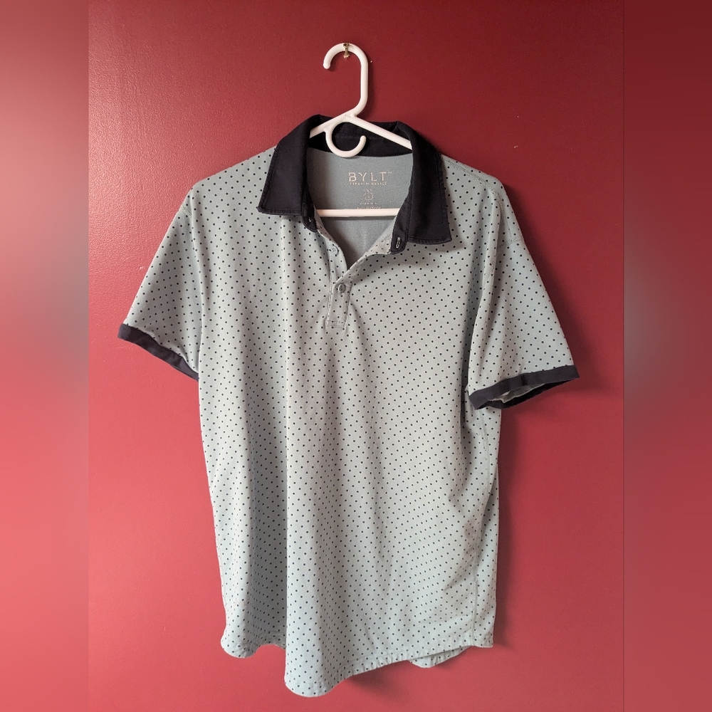 BYLT Basics Men's Polo Shirt - Light Blue with Dark Blue Accents